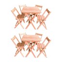 Ver imagem 1 de Kit 2 Conjuntos Mesa Dobrável 70x70cm para Bar com 4 Cadeiras em Madeira Maciça - Cru - Bege