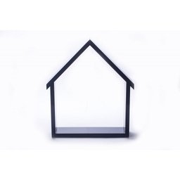 Kit com 3 nichos decorativos tipo casinha em MDF trio cor cinza - 4