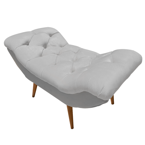 Recamier Sofá Calçadeira 1 M Realeza:suede Cinza Claro