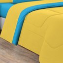 Ver imagem 3 de Edredom Malha 100% Algodão Gran Moratta 1 Peça Casal - Amarelo-azul Turquesa