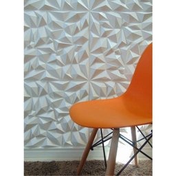 Revestimento De Parede 3d Goede Impress Em Pvc 50x50 Com 12 Peças Cor Branco - 8