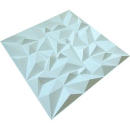 Revestimento De Parede 3d Goede Impress Em Pvc 50x50 Com 12 Peças Cor Branco - 6
