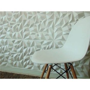 Revestimento De Parede 3d Goede Impress Em Pvc 50x50 Com 12 Peças Cor Branco