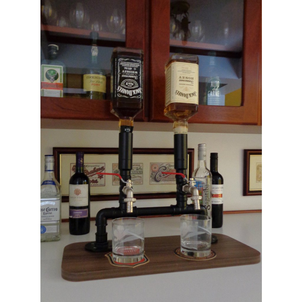Dispenser Dosador Serve Bebidas Drinks Whisky Bar Adega Estilo Industrial Preto Laca - 3