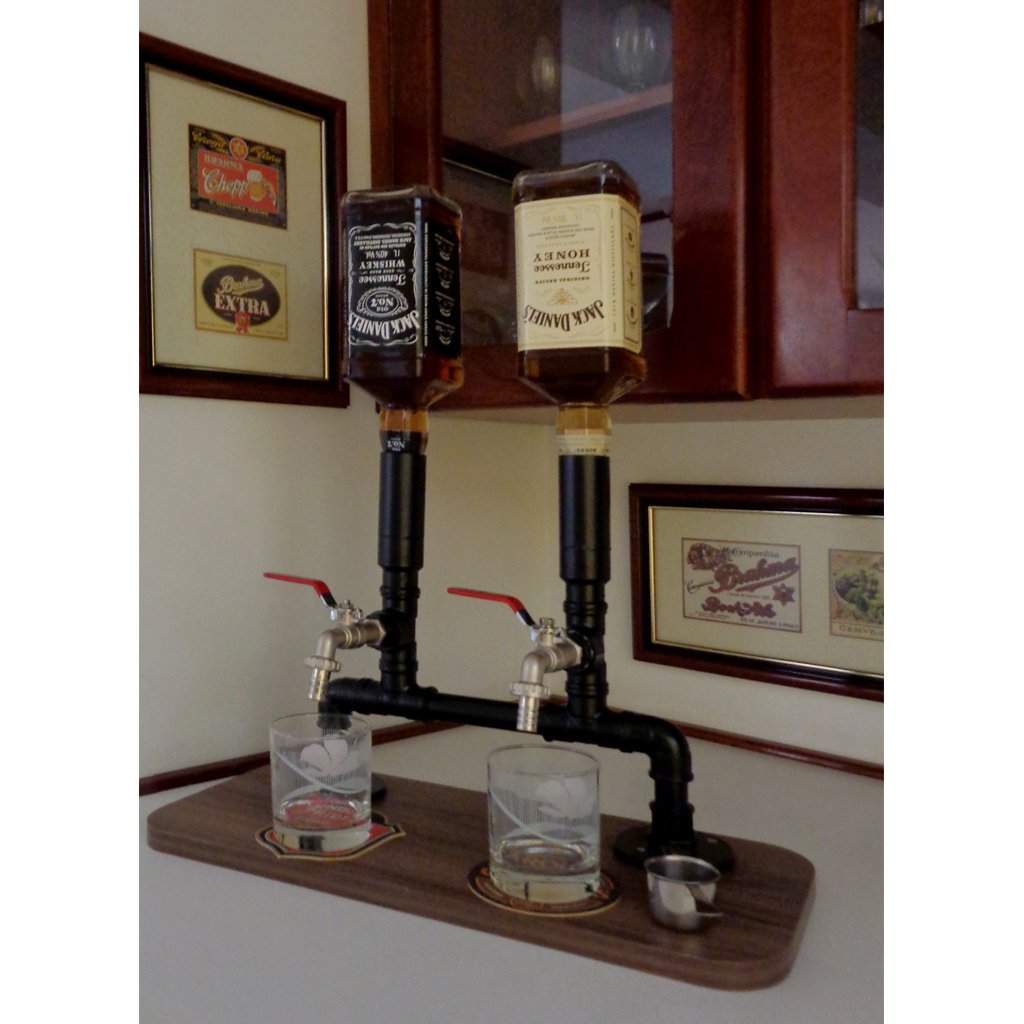 Dispenser Dosador Serve Bebidas Drinks Whisky Bar Adega Estilo Industrial Preto Laca - 2