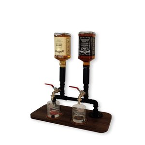 Dispenser Dosador Serve Bebidas Drinks Whisky Bar Adega Estilo Industrial Preto Laca