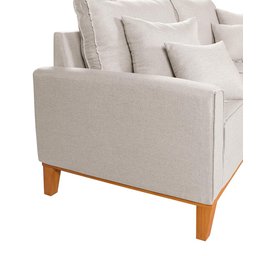 Conjunto Sofá Living Beny 2 e 3l Base Madeira Linho - 5