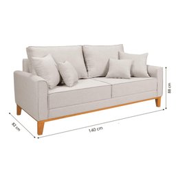 Conjunto Sofá Living Beny 2 e 3l Base Madeira Linho - 8
