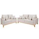 Ver imagem 1 de Conjunto Sofá Living Beny 2 e 3l Base Madeira Linho