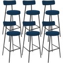 Ver imagem 1 de Kit 06 Banquetas Baixa Bar Cozinha Sala de Jantar Estrutura em Aço Milão L02 Suede Azul Marinho - Ly