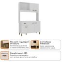 Ver imagem 5 de Cozinha Compacta 120cm 100% MDF 15cm 5 Portas e 1 Gaveta Branco