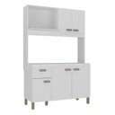 Ver imagem 2 de Cozinha Compacta 120cm 100% MDF 15cm 5 Portas e 1 Gaveta Branco