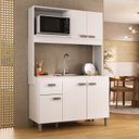 Ver imagem 1 de Cozinha Compacta 120cm 100% MDF 15cm 5 Portas e 1 Gaveta Branco