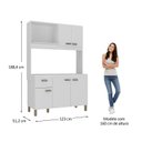 Ver imagem 3 de Cozinha Compacta 120cm 100% MDF 15cm 5 Portas e 1 Gaveta Branco