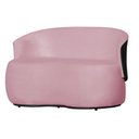 Ver imagem 1 de Namoradeira Beatriz Suede Rosa Composê Corino Preto - Vallisa Decor
