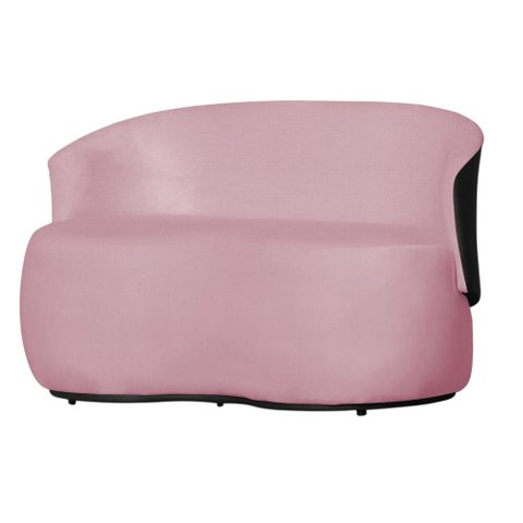 Namoradeira Beatriz Suede Rosa Composê Corino Preto - Vallisa Decor