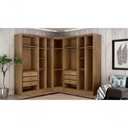 Ver imagem 2 de Modulado Closet Completo 9 Portas 6 Gavetas - Linea-cumaru - Móveis Novo Horizonte