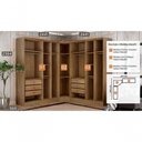 Ver imagem 4 de Modulado Closet Completo 9 Portas 6 Gavetas - Linea-cumaru - Móveis Novo Horizonte