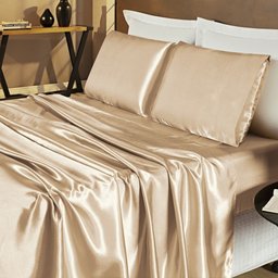 Jogo De Cama Lençol Cetim Casal Romantic 04 Peças - Bronze Bia Enxovais - 1