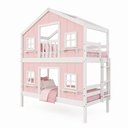 Ver imagem 4 de Beliche Infantil Casinha Dos Sonhos com Fechamento Inferior Madeira Maciça Rosa Branco Housin
