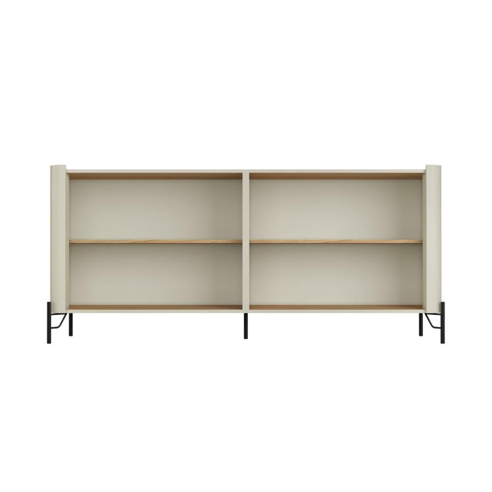 Balcão Buffet 180cm Porta Lisa 100% Mdf com Pés em Metal Cor:louro e Luna com Dourado - 4