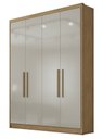Ver imagem 2 de Guarda Roupa Solteiro 4 Portas 3 Gavetas - Sevilha-cumaru/fendi - Móveis Novo Horizonte