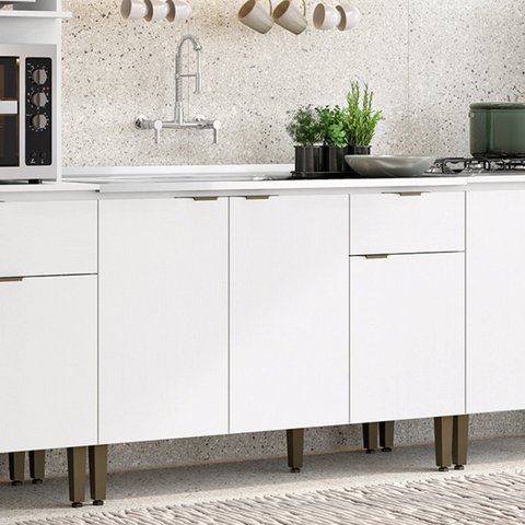 Balcão de Cozinha 3 Portas 1 Gaveta 120cm Magnolia