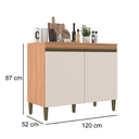 Ver imagem 3 de Balcão 1.20 Cecilia com Tampo Freijó Off White