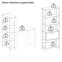 Ver imagem 4 de Mesa Escrivaninha e Estante Livreiro 1p Carvalho Off White Arly