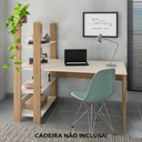 Ver imagem 7 de Mesa Escrivaninha e Estante Livreiro 1p Carvalho Off White Arly