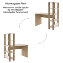 Ver imagem 5 de Mesa Escrivaninha e Estante Livreiro 1p Carvalho Off White Arly