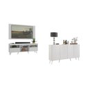 Ver imagem 2 de Rack com Painel para Tv até 65 Polegadas e Aparador 4 Portas Retrô Multimóveis Mp1095 Branco