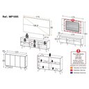 Ver imagem 4 de Rack com Painel para Tv até 65 Polegadas e Aparador 4 Portas Retrô Multimóveis Mp1095 Branco