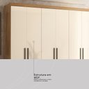 Ver imagem 4 de Guarda-Roupa Casal 6 Portas 2 Gavetas 7 Prateleiras Venice Marrom/Amendola/Off White
