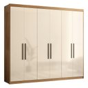 Ver imagem 2 de Guarda-Roupa Casal 6 Portas 2 Gavetas 7 Prateleiras Venice Marrom/Amendola/Off White