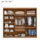 Ver imagem 3 de Guarda-Roupa Casal 6 Portas 2 Gavetas 7 Prateleiras Venice Marrom/Amendola/Off White