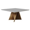 Ver imagem 1 de Mesa de Jantar Quadrada Venus 8 Lugares 150x150cm Laqueada com Vidro Madeira Maciça