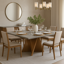 Ver imagem 2 de Mesa de Jantar Quadrada Venus 8 Lugares 150x150cm Laqueada com Vidro Madeira Maciça