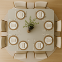 Ver imagem 3 de Mesa de Jantar Quadrada Venus 8 Lugares 150x150cm Laqueada com Vidro Madeira Maciça