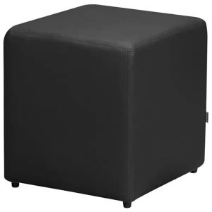 Puff Quadrado Decorativo Corino Preto