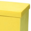 Ver imagem 3 de Kit 2 Puffs Baú Desmontável para Sala Quarto Suede Amarelo 38x38