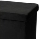 Ver imagem 3 de Kit 2 Puffs Baú Desmontável para Sala Quarto Suede Preto 38x38