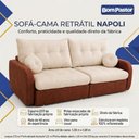 Ver imagem 5 de Sofá Cama Retrátil Napoli Bom Pastor Linho Off / Terra Cota