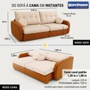 Ver imagem 6 de Sofá Cama Retrátil Napoli Bom Pastor Linho Off / Terra Cota
