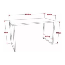 Mesa Para Escritório Office Estilo Industrial 1,20m Kuadra - 5