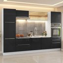 Ver imagem 1 de Armário de Cozinha Completa 320 cm Branco/Preto Lux Madesa 08