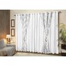 Cortina Sicilia Tafetá Amassado e Voil Estampado 3m X 2,70m com braçadeiras - Branco - 1