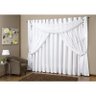 Cortina Firenze 3m x 2,70 - Tafetá Amassado & Voil - Detalhes em Pedraria - Branco - 1
