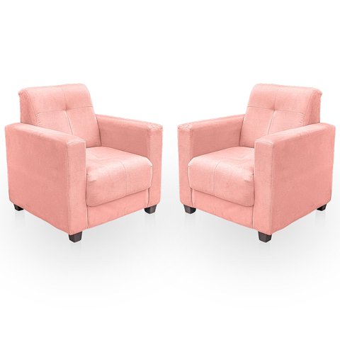 Kit Poltrona Cadeira para Sala Confortável Reforçada Veneza Suede