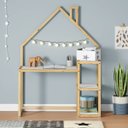 Ver imagem 2 de Mesinha Infantil Montessori Madeira Escrivaninha Nivia Natural Branco Idimex